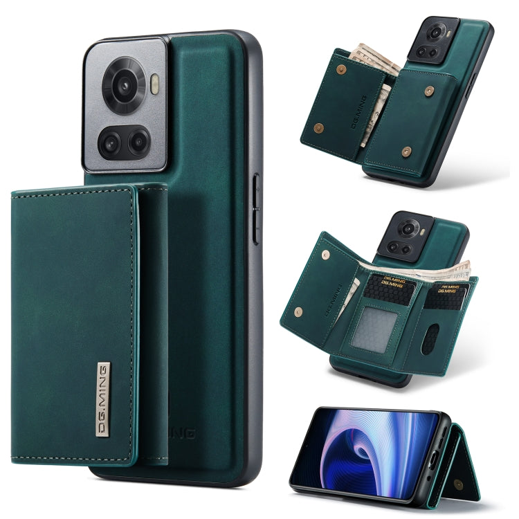 For OnePlus Ace/10R DG.MING M1 Series 3-Fold Multi Card Wallet + Magnetic Phone Case(Green) - OnePlus Cases by DG.MING | Online Shopping South Africa | PMC TechLife | Buy Now Pay Later Mobicred