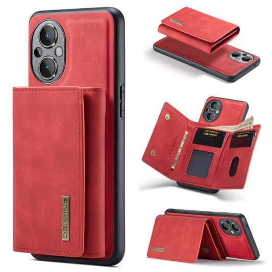 For OnePlus Nord N20 5G DG.MING M1 Series 3-Fold Multi Card Wallet + Magnetic Phone Case(Red) - OnePlus Cases by DG.MING | Online Shopping South Africa | PMC Jewellery | Buy Now Pay Later Mobicred