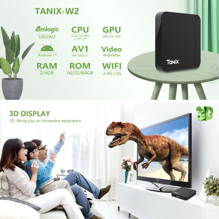 Tanix W2 Amlogic S905 Quad Core Smart TV Set Top Box, RAM:2G+16G(EU Plug) - Amlogic S905 by PMC TechLife | Online Shopping South Africa | PMC TechLife | Buy Now Pay Later Mobicred