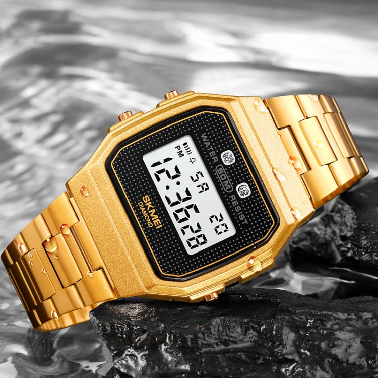 SKMEI 1952 Resin Mirror ABS Case Waterproof Electronic Watch(Black PU belt) - free shipping - PMC TechLife - Order now!