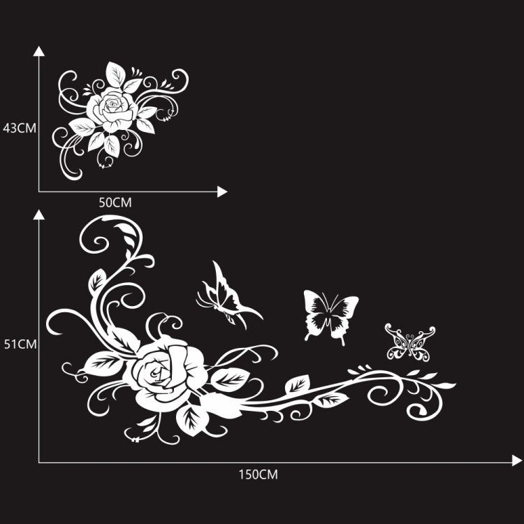 2 PCS/Set D-72 Butterfly Love Flower Pattern Car Modified Decorative Sticker(White) - Decorative Sticker by PMC TechLife | Online Shopping South Africa | PMC TechLife | Buy Now Pay Later Mobicred