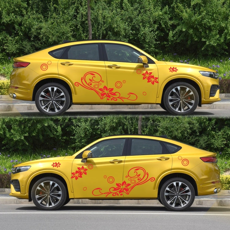 2 PCS/Set D-75 Flower Vine Pattern Car Modified Decorative Sticker(Red) - Decorative Sticker by PMC TechLife | Online Shopping South Africa | PMC TechLife | Buy Now Pay Later Mobicred