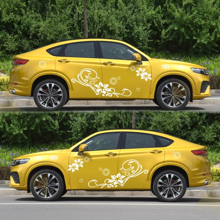 2 PCS/Set D-75 Flower Vine Pattern Car Modified Decorative Sticker(White) - Decorative Sticker by PMC TechLife | Online Shopping South Africa | PMC TechLife | Buy Now Pay Later Mobicred