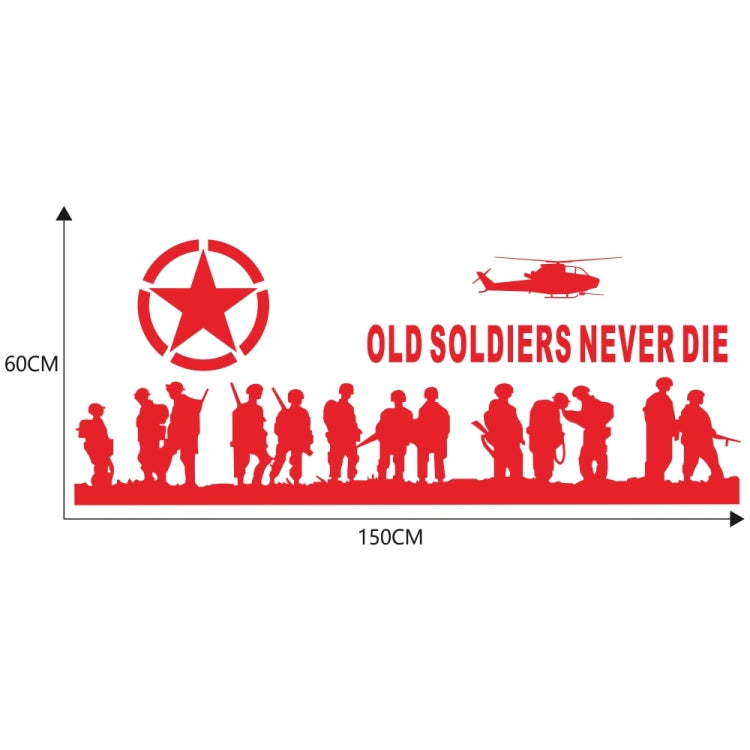 2 PCS/Set D-84 Old Soldiers Pattern Car Modified Decorative Sticker(Red) - Decorative Sticker by PMC Jewellery | Online Shopping South Africa | PMC Jewellery | Buy Now Pay Later Mobicred