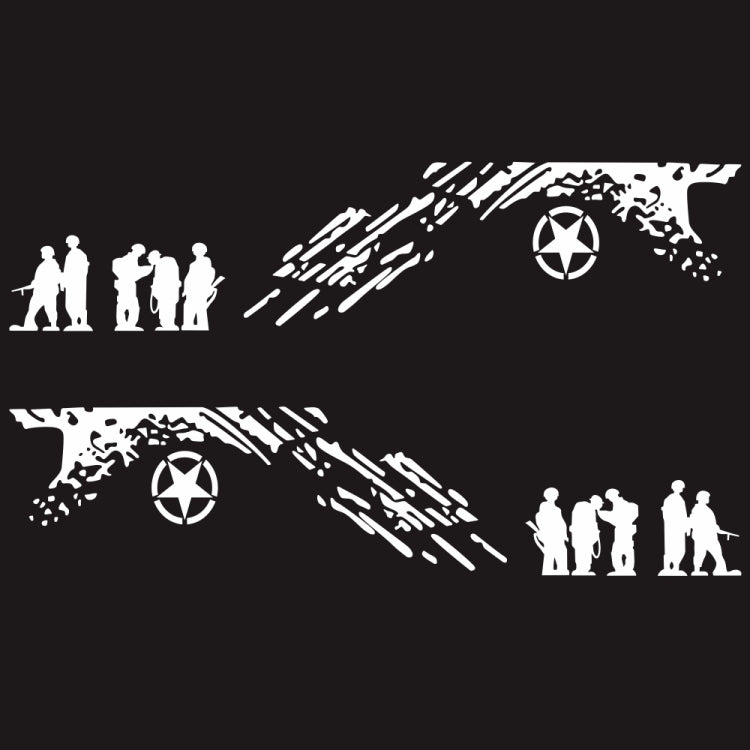 2 PCS/Set D-123 Soldiers Pattern Car Modified Decorative Sticker(White) - Decorative Sticker by PMC TechLife | Online Shopping South Africa | PMC TechLife | Buy Now Pay Later Mobicred