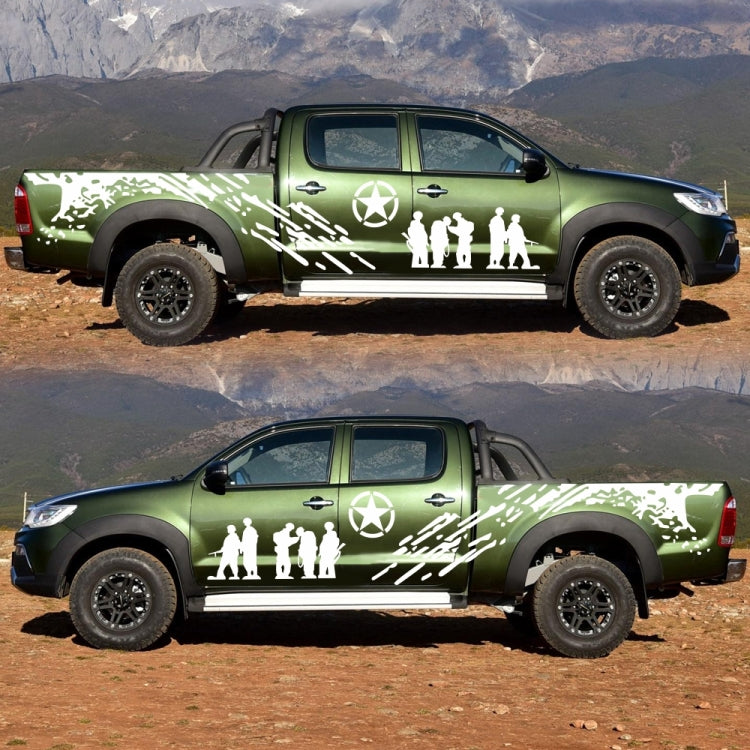 2 PCS/Set D-123 Soldiers Pattern Car Modified Decorative Sticker(White) - Decorative Sticker by PMC TechLife | Online Shopping South Africa | PMC TechLife | Buy Now Pay Later Mobicred