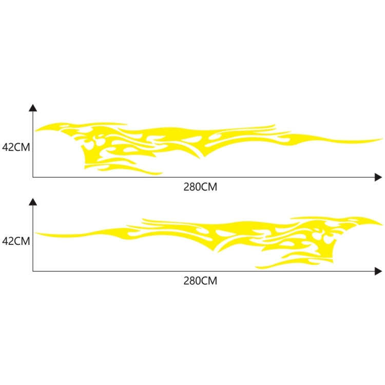 2 PCS/Set D-144 Fire Element Pattern Car Modified Decorative Sticker(Yellow) - Decorative Sticker by PMC Jewellery | Online Shopping South Africa | PMC Jewellery | Buy Now Pay Later Mobicred