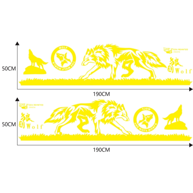 2 PCS/Set D-180 Wolf Totem Pattern Car Modified Decorative Sticker(Yellow) - Decorative Sticker by PMC Jewellery | Online Shopping South Africa | PMC Jewellery | Buy Now Pay Later Mobicred