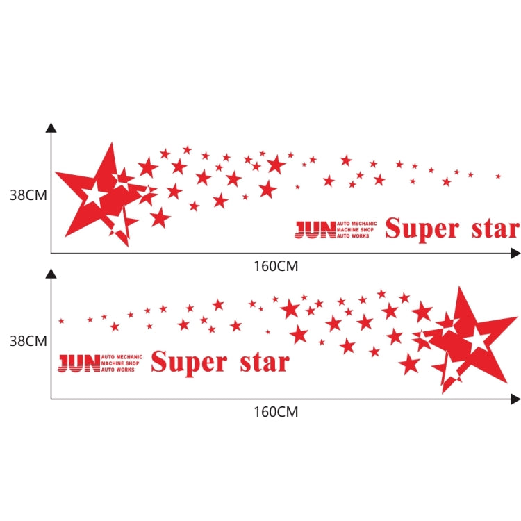 2 PCS/Set D-207 Star Pattern Car Modified Decorative Sticker(Red) - Decorative Sticker by PMC Jewellery | Online Shopping South Africa | PMC Jewellery | Buy Now Pay Later Mobicred