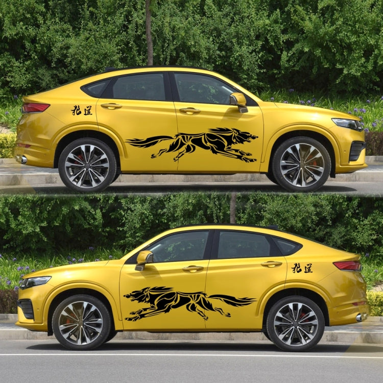 2 PCS/Set D-218 Wolf Totem Pattern Car Modified Decorative Sticker(Black) - Decorative Sticker by PMC TechLife | Online Shopping South Africa | PMC TechLife