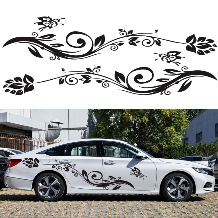 2 PCS/Set D-251 Butterfly Love Flowers Pattern Car Modified Decorative Sticker(Black) - Decorative Sticker by PMC Jewellery | Online Shopping South Africa | PMC Jewellery | Buy Now Pay Later Mobicred