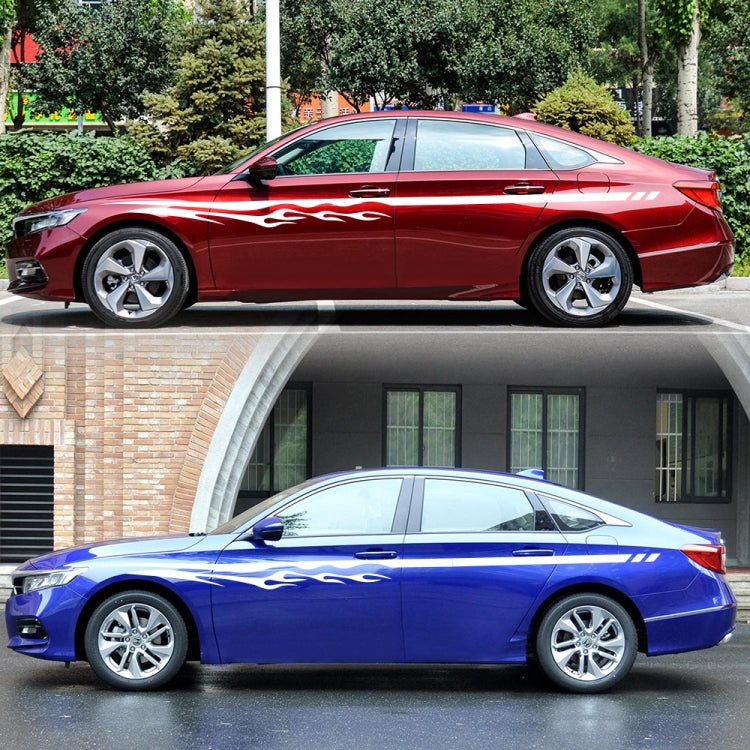 2 PCS/Set D-280 Flame Streak Pattern Car Modified Decorative Sticker(White) - Decorative Sticker by PMC TechLife | Online Shopping South Africa | PMC TechLife | Buy Now Pay Later Mobicred