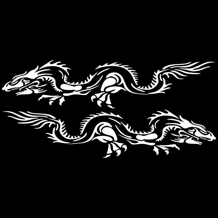 2 PCS/Set D-418 Dragon Totem Tribe Pattern Car Modified Decorative Sticker(White) - Decorative Sticker by PMC TechLife | Online Shopping South Africa | PMC TechLife | Buy Now Pay Later Mobicred