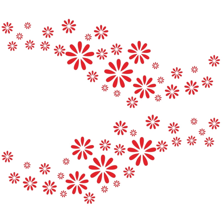 2 PCS/Set D-483 Flower Pattern Car Modified Decorative Sticker(Red) - Decorative Sticker by PMC TechLife | Online Shopping South Africa | PMC TechLife | Buy Now Pay Later Mobicred