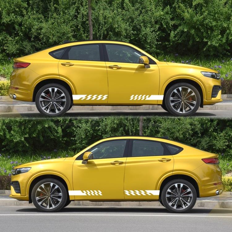 2 PCS/Set D-487 Stripe Pattern Car Modified Decorative Sticker(White) - free shipping - PMC Jewellery - Order now!