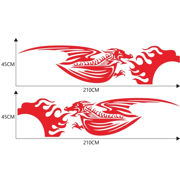 2 PCS/Set D-489 Fire-breathing Dragon Pattern Car Modified Decorative Sticker(Red) - Decorative Sticker by PMC TechLife | Online Shopping South Africa | PMC TechLife | Buy Now Pay Later Mobicred