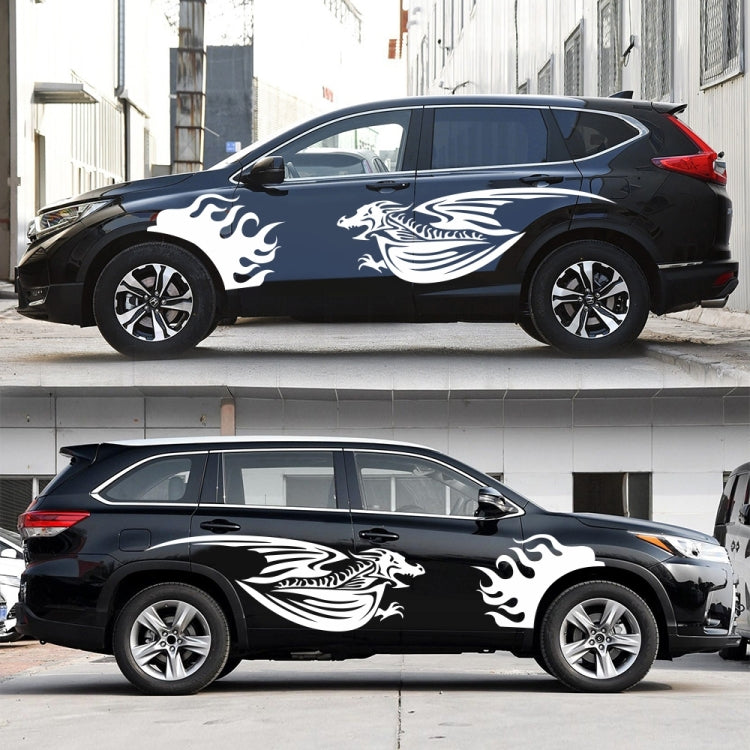 2 PCS/Set D-489 Fire-breathing Dragon Pattern Car Modified Decorative Sticker(White) - Decorative Sticker by PMC TechLife | Online Shopping South Africa | PMC TechLife | Buy Now Pay Later Mobicred