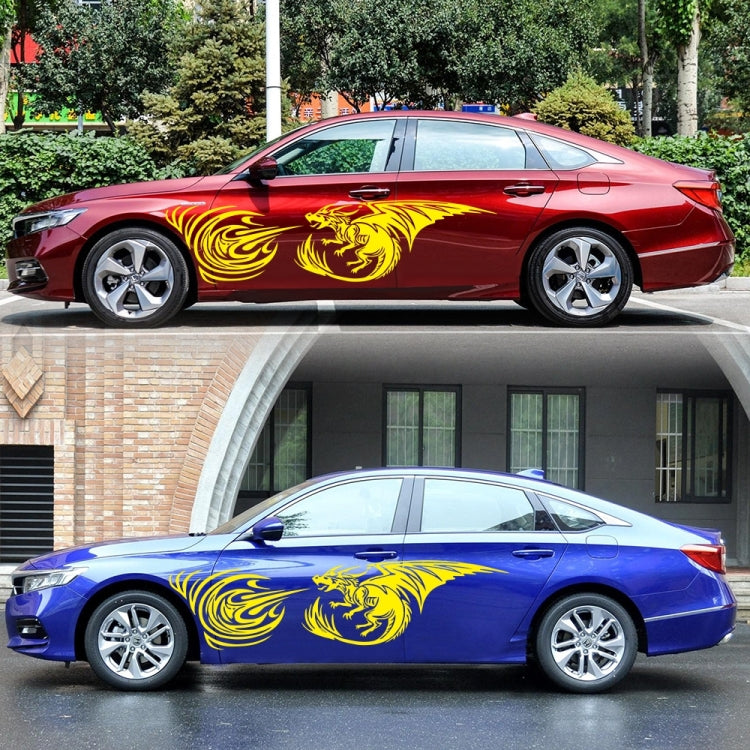 2 PCS/Set D-498 Pterosaur Spitfire Pattern Car Modified Decorative Sticker(Yellow) - Decorative Sticker by PMC TechLife | Online Shopping South Africa | PMC TechLife | Buy Now Pay Later Mobicred