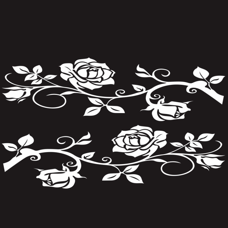 2 PCS/Set D-545 Rose Pattern Car Modified Decorative Sticker(White) - Decorative Sticker by PMC TechLife | Online Shopping South Africa | PMC TechLife | Buy Now Pay Later Mobicred