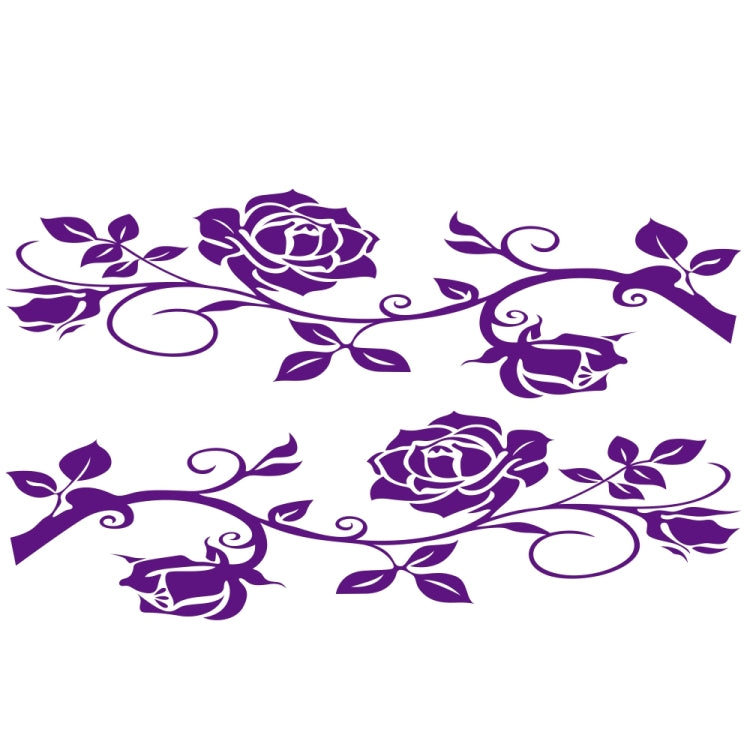 2 PCS/Set D-545 Rose Pattern Car Modified Decorative Sticker(Purple) - Decorative Sticker by PMC TechLife | Online Shopping South Africa | PMC TechLife | Buy Now Pay Later Mobicred