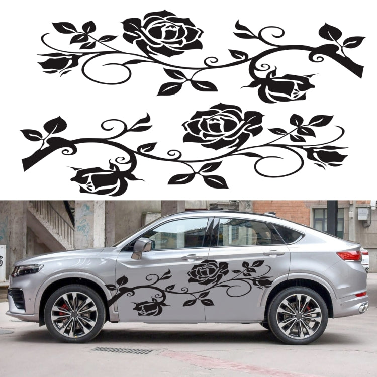 2 PCS/Set D-545 Rose Pattern Car Modified Decorative Sticker(Blue) - Decorative Sticker by PMC Jewellery | Online Shopping South Africa | PMC Jewellery | Buy Now Pay Later Mobicred