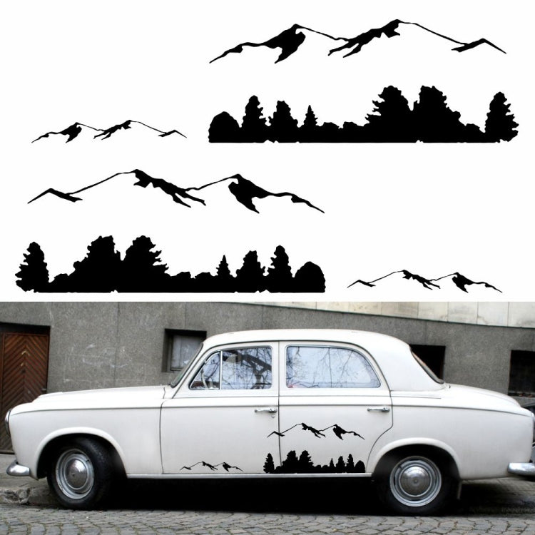 2 PCS/Set D-684 Mountain Totem Pattern Car Modified Decorative Sticker(Black) - Decorative Sticker by PMC Jewellery | Online Shopping South Africa | PMC Jewellery | Buy Now Pay Later Mobicred