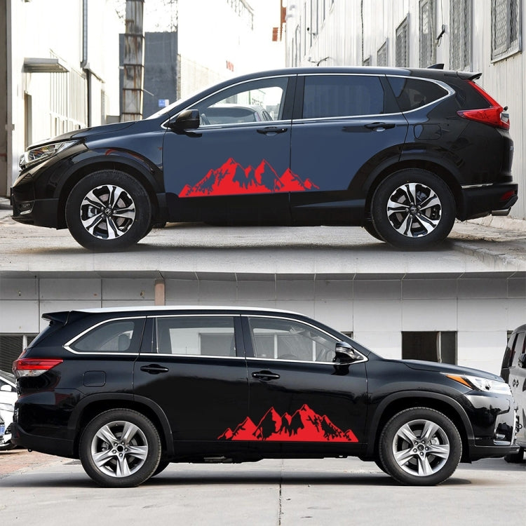 2 PCS/Set D-750 Mountain Pattern Car Modified Decorative Sticker(Red) - Decorative Sticker by PMC TechLife | Online Shopping South Africa | PMC TechLife | Buy Now Pay Later Mobicred