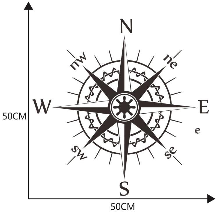 D-863 Compass Pattern Car Modified Decorative Sticker(Black) - Decorative Sticker by PMC TechLife | Online Shopping South Africa | PMC TechLife | Buy Now Pay Later Mobicred