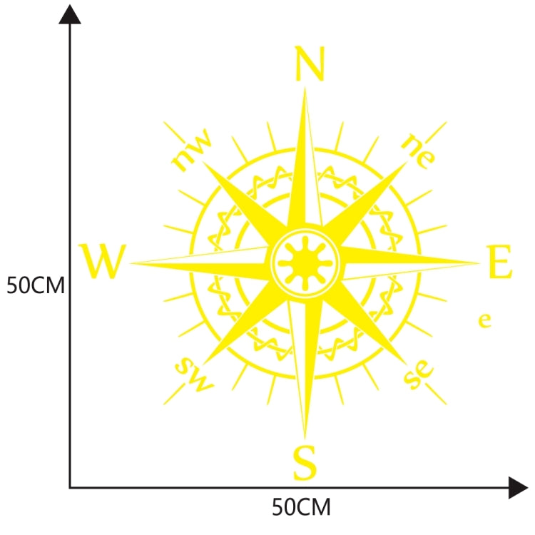 D-863 Compass Pattern Car Modified Decorative Sticker(Yellow) - Decorative Sticker by PMC Jewellery | Online Shopping South Africa | PMC Jewellery | Buy Now Pay Later Mobicred