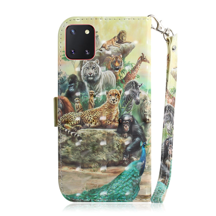 For Galaxy Note 10 Lite / A81 3D Painting Horizontal Flip Leather Case with Holder & Card Slot & Wallet & Lanyard(Zoo) - Galaxy Phone Cases by PMC Jewellery | Online Shopping South Africa | PMC Jewellery