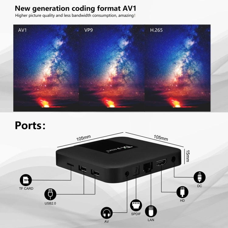 TX3 mini+  Android 11.0 Smart TV Box, Amlogic S905W2 Quad Core, Memory:4GB+64GB, 2.4GHz / 5GHz WiFi(UK Plug) - free shipping - PMC TechLife - Order now!