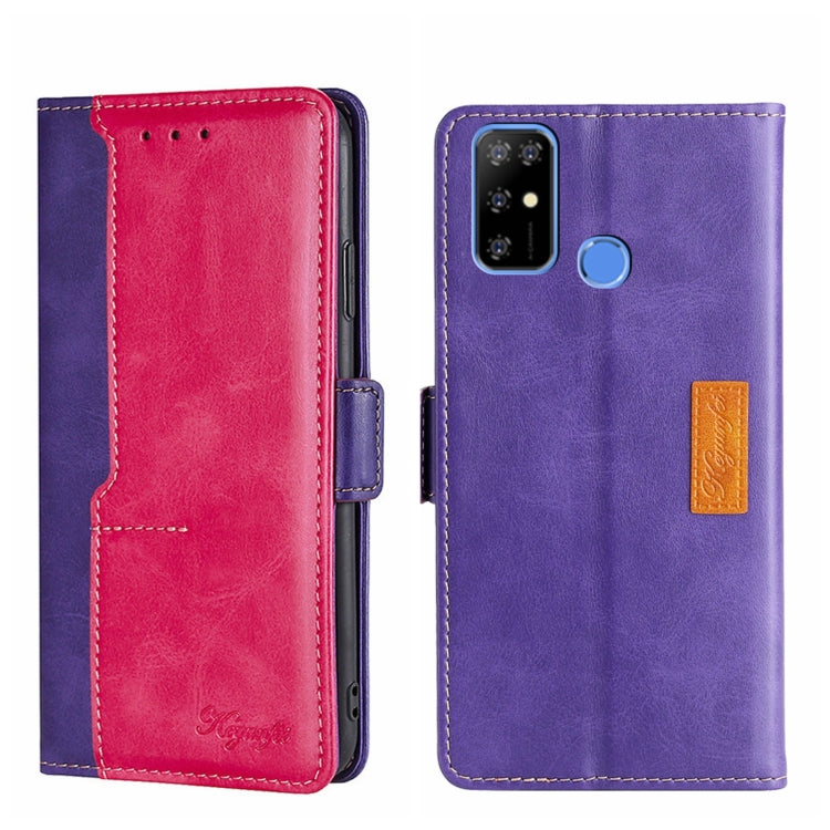 For Doogee X96 Pro Contrast Color Side Buckle Leather Phone Case(Purple + Rose Red) - Doogee Cases by PMC Jewellery | Online Shopping South Africa | PMC Jewellery | Buy Now Pay Later Mobicred