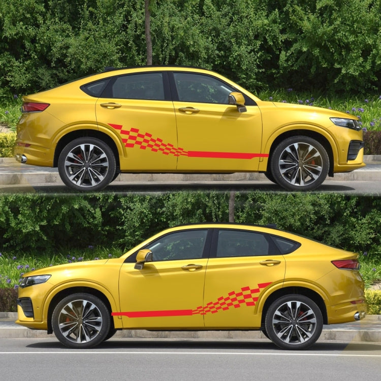 2 PCS/Set D-944 Striped Plaid Pattern Car Modified Decorative Sticker(Red) - free shipping - PMC TechLife - Order now!
