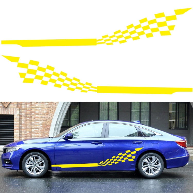 2 PCS/Set D-944 Striped Plaid Pattern Car Modified Decorative Sticker(Yellow) - Decorative Sticker by PMC TechLife | Online Shopping South Africa | PMC TechLife | Buy Now Pay Later Mobicred