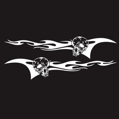 2 PCS/Set D-964 Skull Flame Pattern Car Modified Decorative Sticker(White) - Decorative Sticker by PMC Jewellery | Online Shopping South Africa | PMC Jewellery | Buy Now Pay Later Mobicred