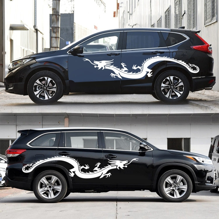 2 PCS/Set D-965 Dragon Pattern Car Modified Decorative Sticker(White) - Decorative Sticker by PMC TechLife | Online Shopping South Africa | PMC TechLife | Buy Now Pay Later Mobicred