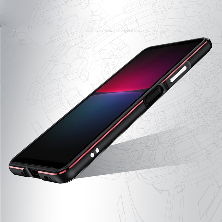 For Sony Xperia 10 ��� Aurora Series Lens Protector + Metal Frame Protective Phone Case(Black+Silver) - Sony Cases by PMC TechLife | Online Shopping South Africa | PMC TechLife | Buy Now Pay Later Mobicred