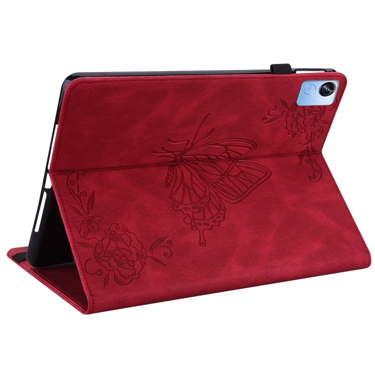 For Realme Pad X Butterfly Flower Embossed Leather Tablet Case(Red) - free shipping - PMC TechLife - Order now!