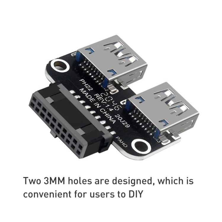 10 PCS 19/20Pin to Dual USB 3.0 Adapter Converter, Model:PH22 - Others by PMC Jewellery | Online Shopping South Africa | PMC Jewellery | Buy Now Pay Later Mobicred