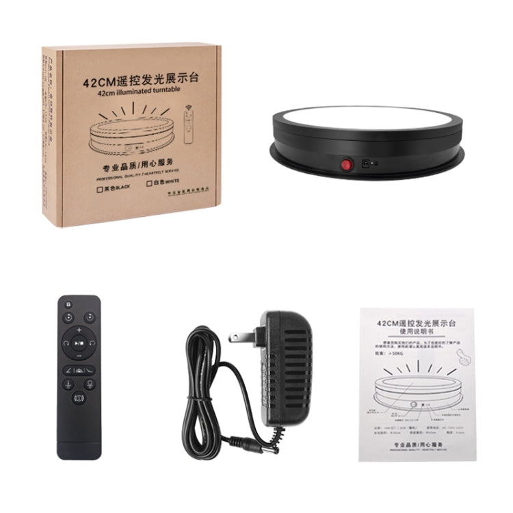 42cm LED Light Electric Rotating Display Stand Turntable, Power Plug:UK Plug(Black) -  by PMC TechLife | Online Shopping South Africa | PMC TechLife | Buy Now Pay Later Mobicred
