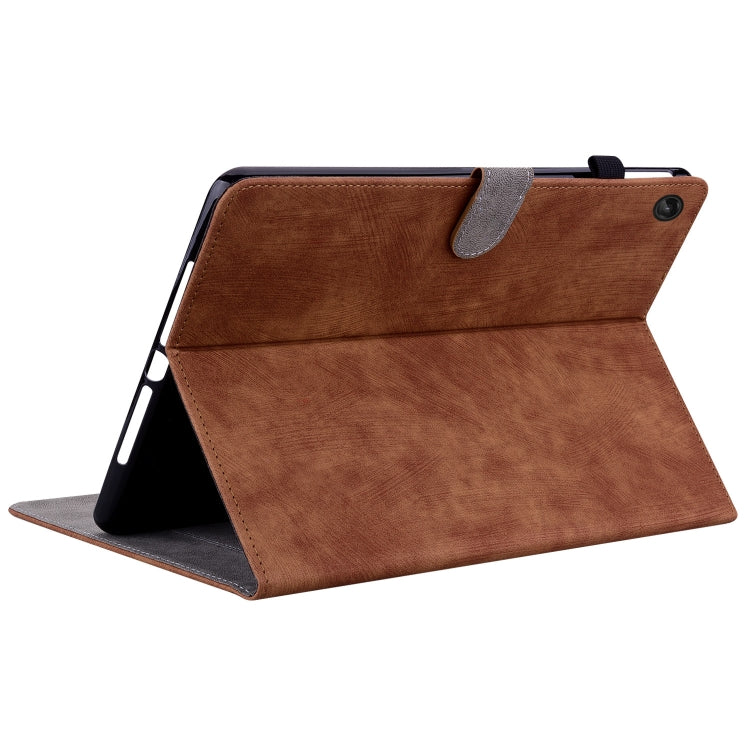 For Lenovo Tab M10 10.1 3rd Gen Tiger Pattern PU Tablet Case(Brown) - Lenovo by PMC TechLife | Online Shopping South Africa | PMC TechLife | Buy Now Pay Later Mobicred