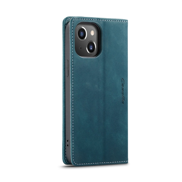 For iPhone 14 CaseMe-013 Multifunctional Retro Frosted Leather Phone Case (Blue) - iPhone 14 Cases by CaseMe | Online Shopping South Africa | PMC Jewellery | Buy Now Pay Later Mobicred