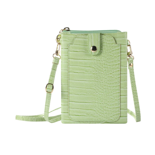 Stone Texture Card Holder Mobile Phone Zipper Bag with Long Strap(Green) -  by PMC Jewellery | Online Shopping South Africa | PMC Jewellery | Buy Now Pay Later Mobicred