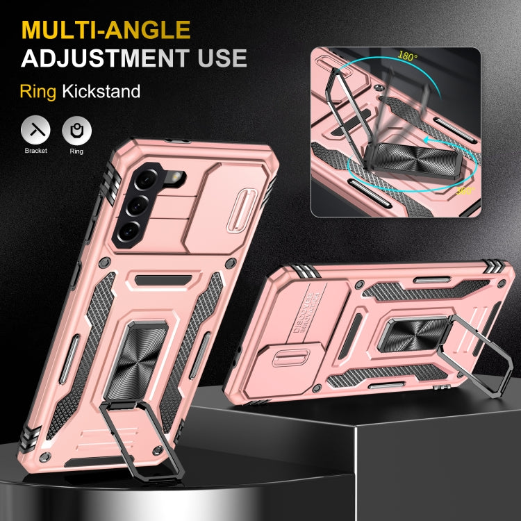 For Samsung Galaxy S21 5G Armor PC + TPU Camera Shield Phone Case(Rose Gold) - Galaxy S21 5G Cases by PMC TechLife | Online Shopping South Africa | PMC TechLife