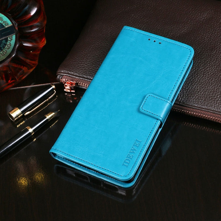 For Blackview BV9800 Pro idewei Crazy Horse Texture Horizontal Flip Leather Case with Holder & Card Slots & Wallet(Sky Blue) - More Brand by idewei | Online Shopping South Africa | PMC Jewellery | Buy Now Pay Later Mobicred