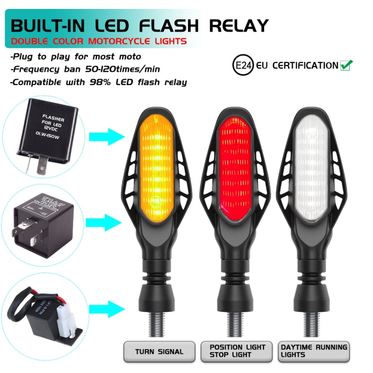 4 PCS Modified Motorcycle 16LEDs Brake Turn Tail Light, Transparent Shell(White Light + Yellow Light) - Turn Signal by PMC TechLife | Online Shopping South Africa | PMC TechLife | Buy Now Pay Later Mobicred