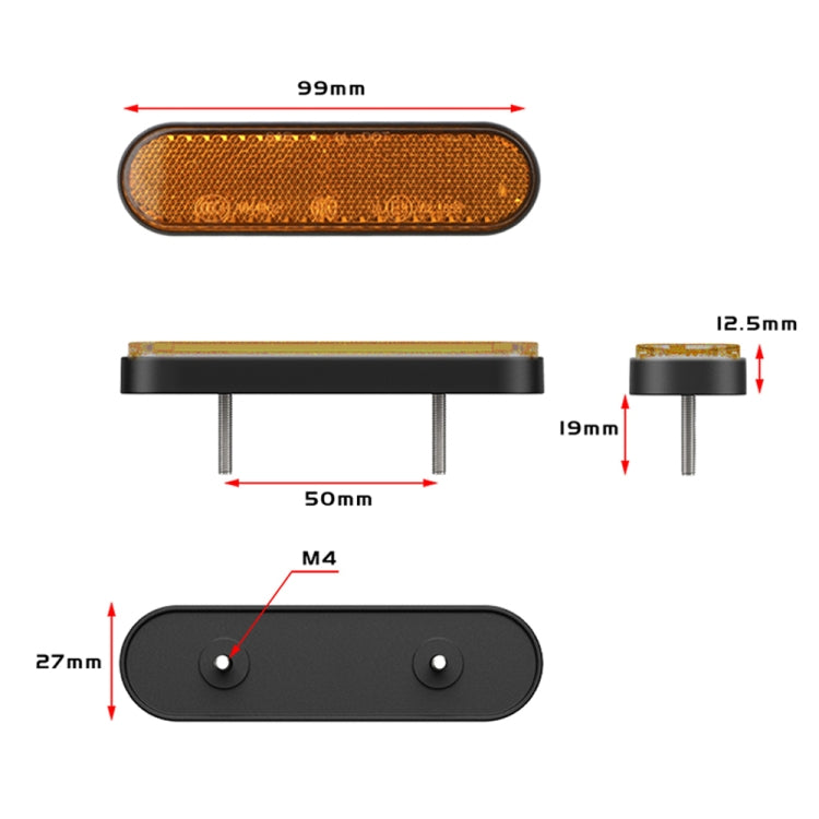 2 PCS 24LED Reflector Brake Light Turn Signal Light(Red Shell Red Light) - Turn Signal by PMC TechLife | Online Shopping South Africa | PMC TechLife | Buy Now Pay Later Mobicred
