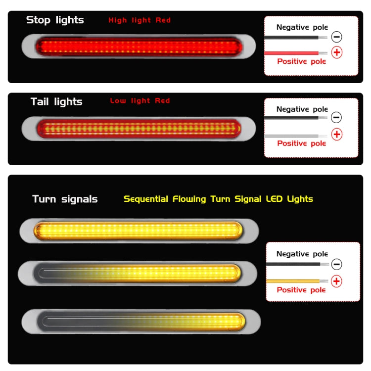 2 PCS 72LEDs Two-color Brake Turn Tail Light(Smoked Shell Red Light + Flowing Yellow Light) - Turn Signal by PMC TechLife | Online Shopping South Africa | PMC TechLife | Buy Now Pay Later Mobicred