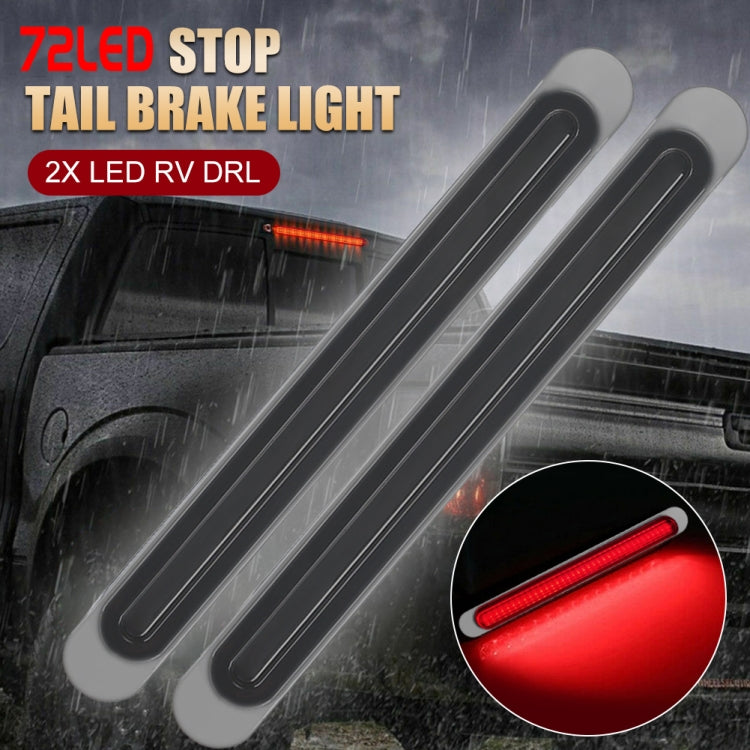 2 PCS 72LEDs Two-color Brake Turn Tail Light(Smoked Shell Red Light + Flowing Yellow Light) - Turn Signal by PMC TechLife | Online Shopping South Africa | PMC TechLife | Buy Now Pay Later Mobicred
