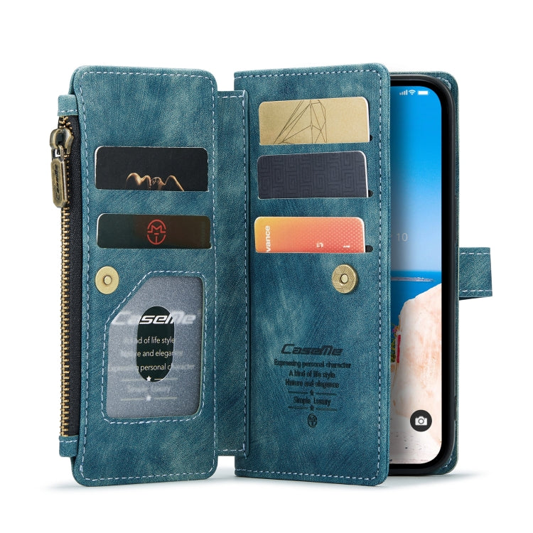 For iPhone 14 CaseMe C30 Multifunctional Phone Leather Case (Blue) - iPhone 14 Cases by CaseMe | Online Shopping South Africa | PMC Jewellery | Buy Now Pay Later Mobicred